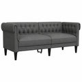 Sofa – 3-Sitzer, gepolstert, aus Stoff, Dunkelgrau, für Wohnzimmer