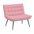 Sitzbank – 110 × 74 × 84 cm, aus Samt, Rosa, für Wohnzimmer