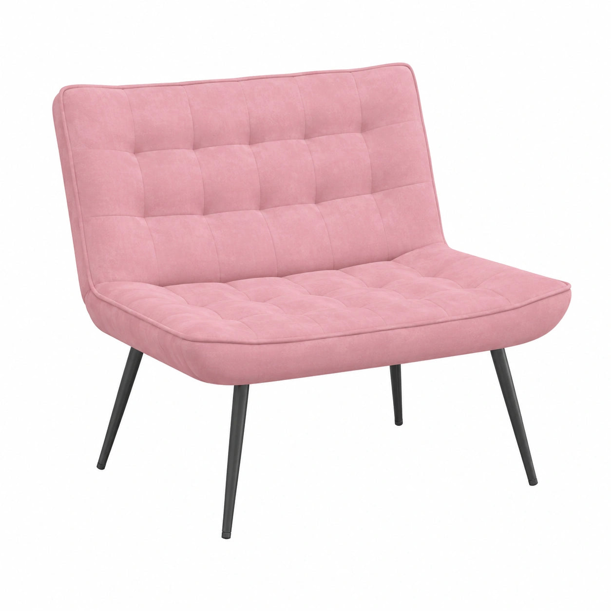Sitzbank – 110 × 74 × 84 cm, aus Samt, Rosa, für Wohnzimmer