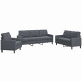 Sofa – 4-teilig, gepolstert, aus Samt, Dunkelgrau
