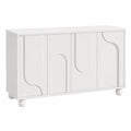 Sideboard – höhenverstellbar, mit mehreren Türen, Creme, für Küche und Wohnzimmer