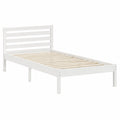 Bettgestell – 90 × 210 cm, moderner Stil, aus Kiefernholz, Weiß, für Schlafzimmer