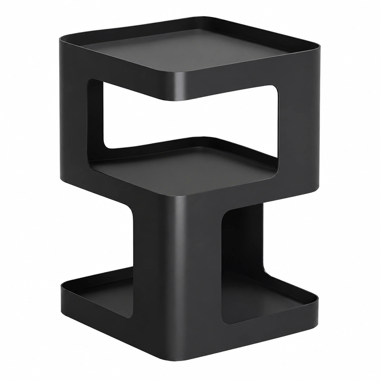 Beistelltisch – 35 × 35 × 54 cm, moderner Stil, aus Metall, Schwarz, für Wohnzimmer und Schlafzimmer