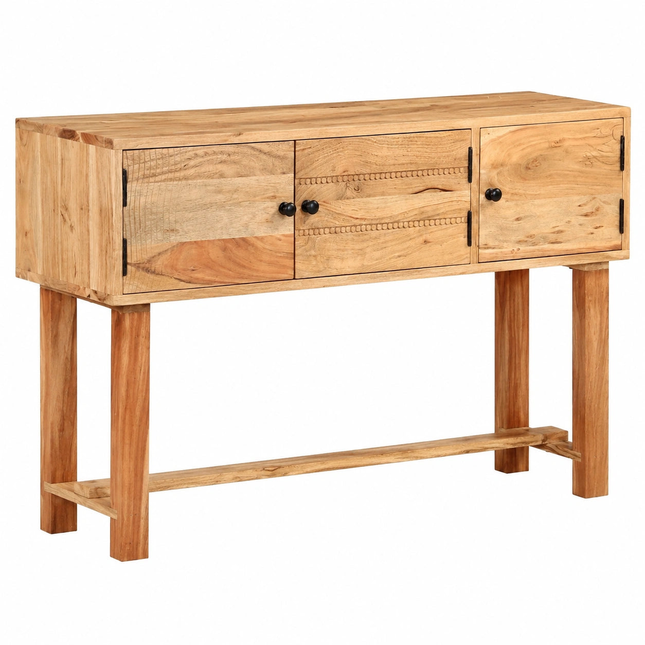 Sideboard – 115 × 35 × 75 cm, mit mehreren Türen, aus Akazienholz