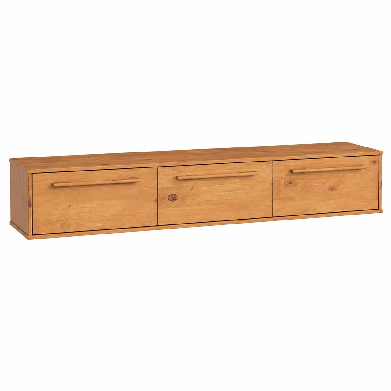 Lowboard – 180 cm, moderner Stil, mit Stauraum, hängend, aus Massivholz und Eichenholz