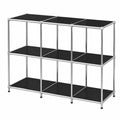 Regal – moderner Stil, modular, aus Metall, Schwarz, für Wohnzimmer, Büro und Flur
