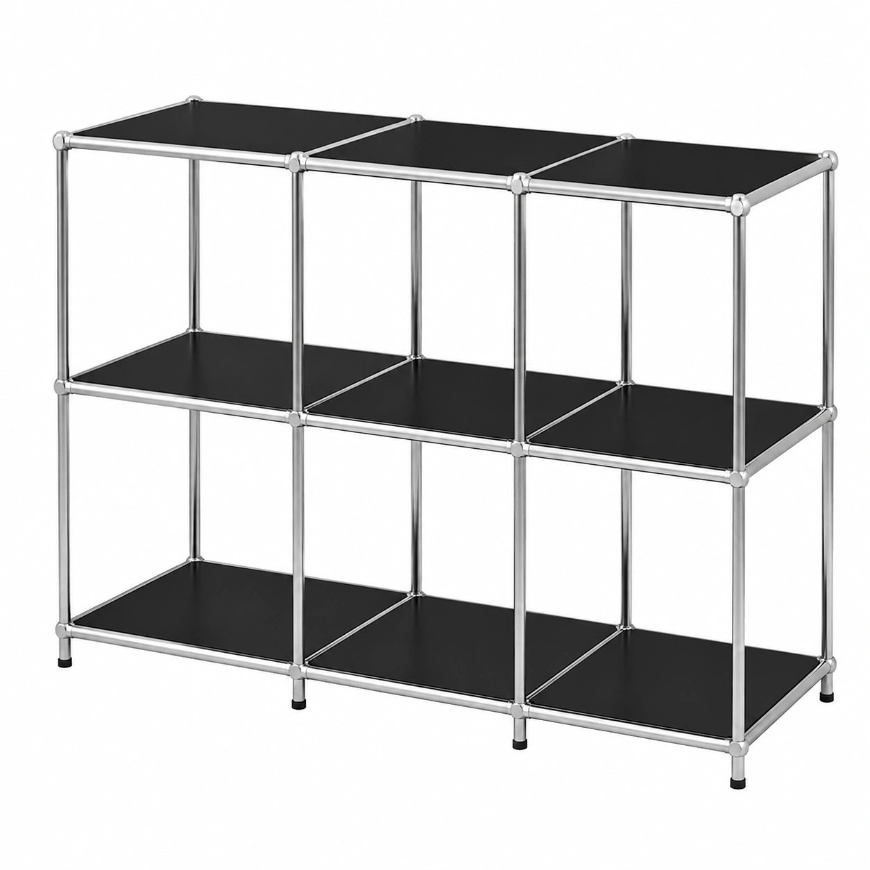 Regal – moderner Stil, modular, aus Metall, Schwarz, für Wohnzimmer, Büro und Flur