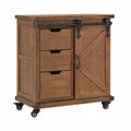 Sideboard – 64 × 33,5 × 75 cm, mit Schubladen, Braun, für Büro und Flur