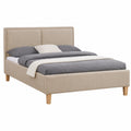 Polsterbett – 120 × 200 cm, gepolstert, mit Lattenrost, Beige