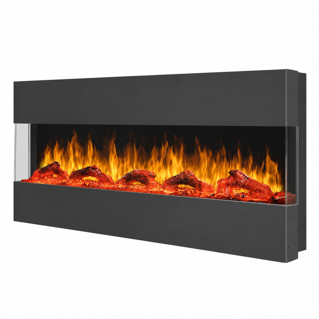 Elektrokamin – 138 cm, mit LED-Beleuchtung, elektrisch, Schwarz