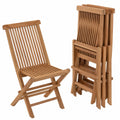 Klappstuhl – 4er-Set, aus Teakholz, Braun