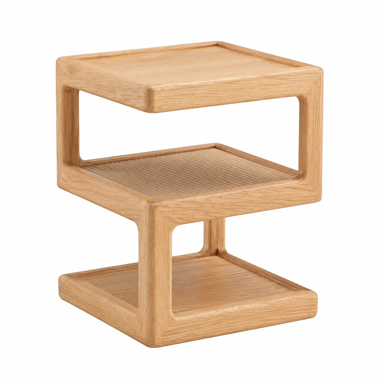 Beistelltisch – 40 × 40 × 55 cm, aus Massivholz und Eichenholz, für Wohnzimmer und Schlafzimmer