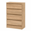 Kommode – 70 × 115 × 33,5 cm, moderner Stil, mit Schubladen, aus Holz, für Schlafzimmer und Flur