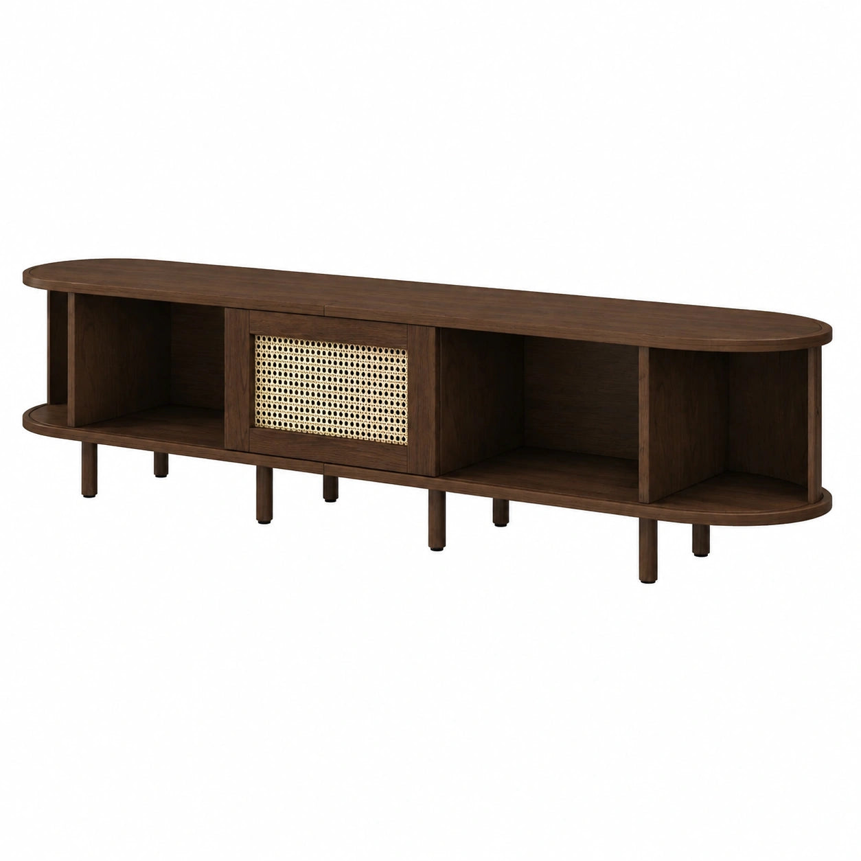 Schrank – 180 cm, Landhausstil, ovale Form, mit Schubladen, aus Rattan, für Wohnzimmer