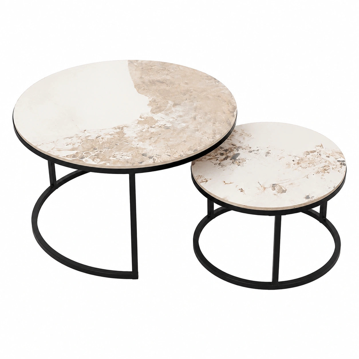Wohnmöbel – 2er-Set, 60 cm, moderner Stil, runde Form